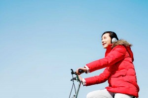 happy on bike