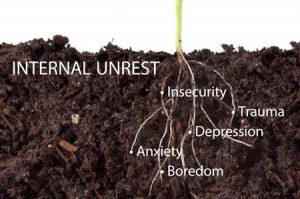 Just like roots are growing under the surface before we ever see a plant, the components of internal unrest are the roots under the surface before the addiction itself is visible.
