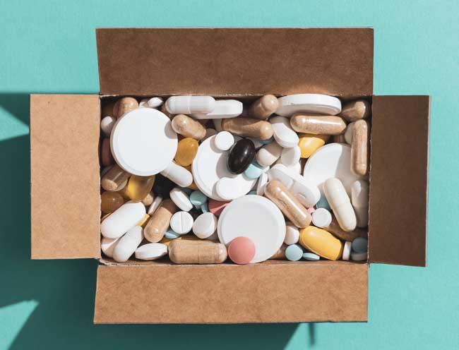 image of box of prescription drugs for Gulf Breeze Recovery Non-12 step Holistic drug and alcohol rehab