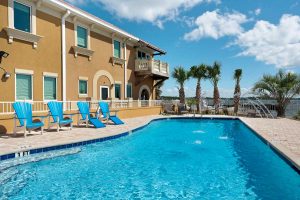image of Gulf Breeze Recovery view facing water and pool and private beach area