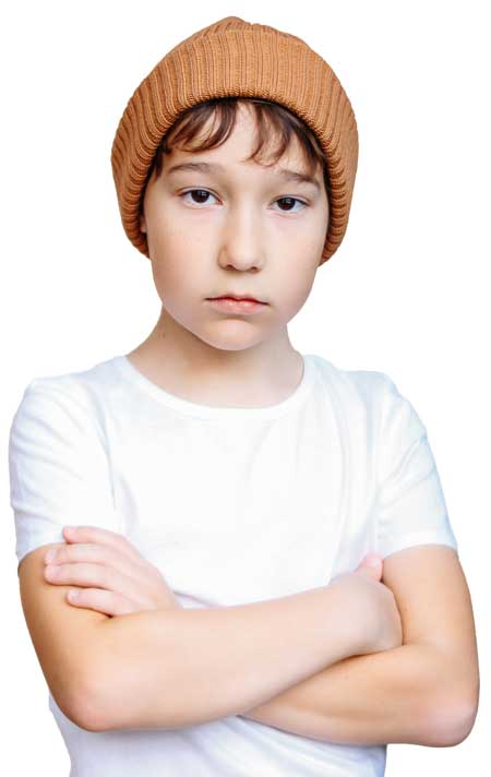 image of unhappy young boy