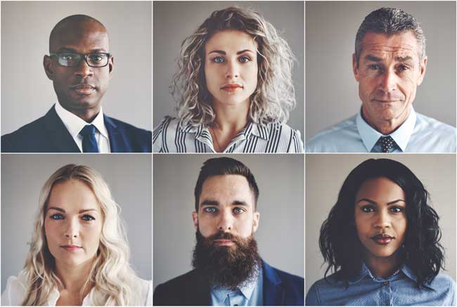 image of diverse group of portraits