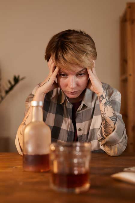 image for article on alcohol-induced mortality of woman struggling with alcoholism