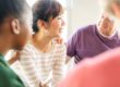 People convening at an inpatient drug rehab center