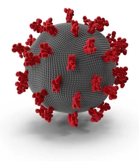 image of a 3-D model of Covid-19