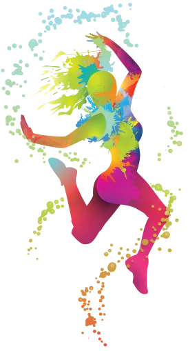 woman made of colors