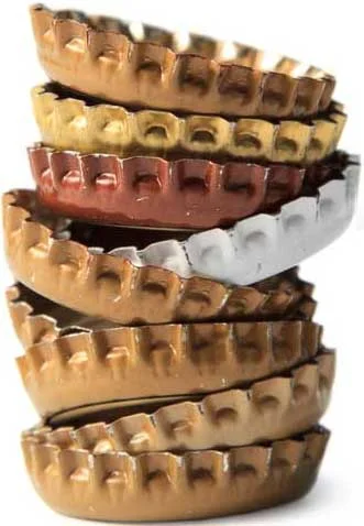 image of a pile of beer bottle caps