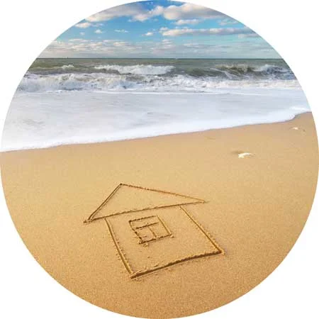 home. image of image of drawing of house on beach for recovery from drug and alcohol addiction for Gulf Breeze Recovery non 12 step holistic treatment center in Florida