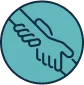 Hands in support icon