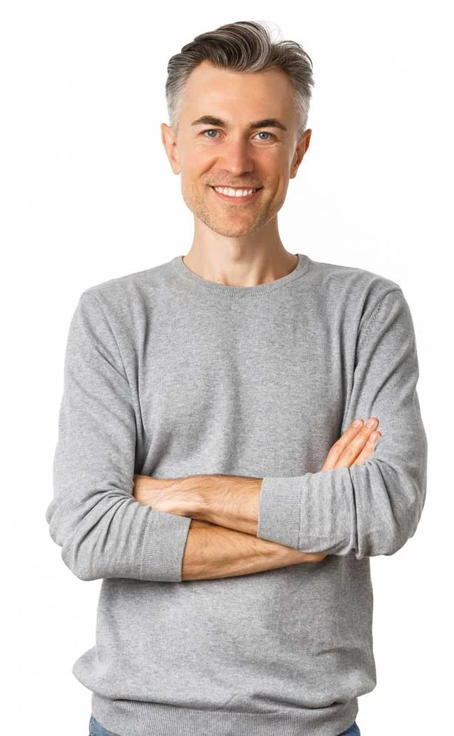 happy and recovered man