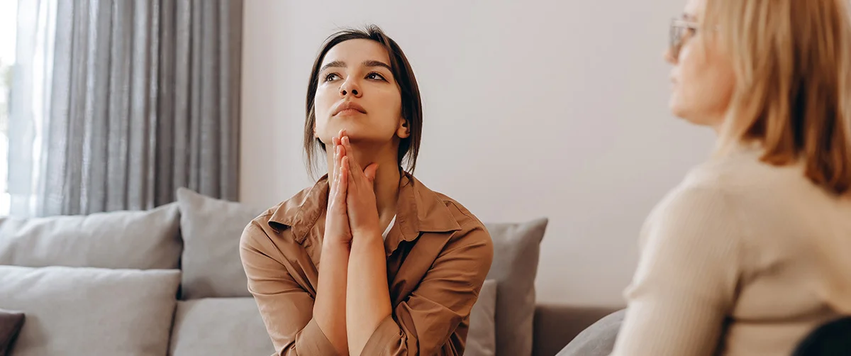 Woman in psychiatry session